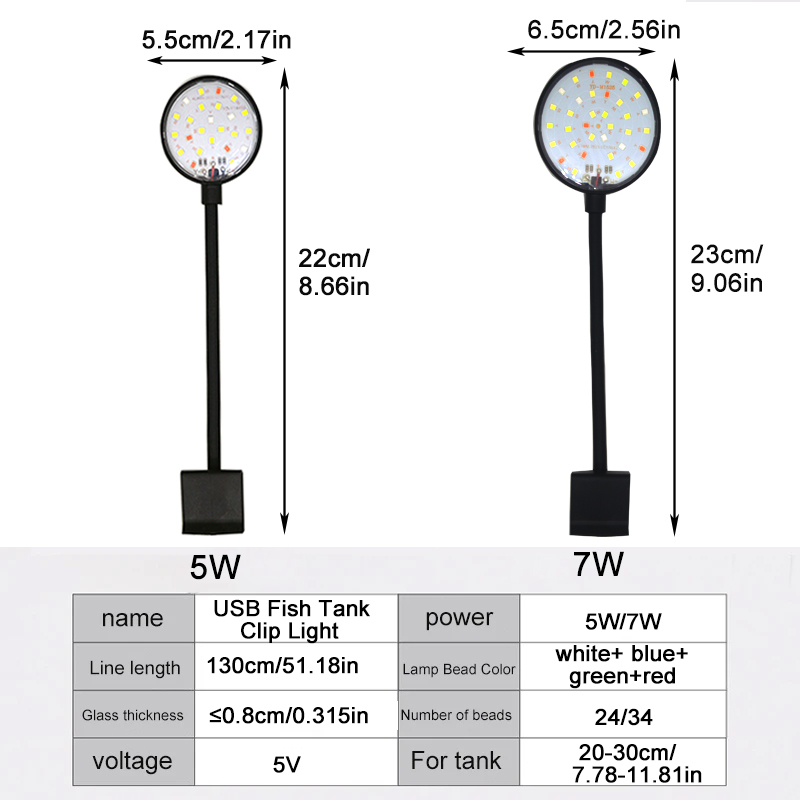 Lampa LED do akwarium USB, ośw – Aquarium Marine Lights recenzja i cena